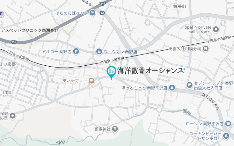 海洋散骨オーシャンズの地図